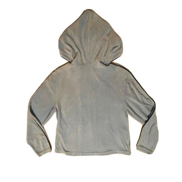VTG Y2K Plush Light Blue Velour Zip Up Fuda Sport Glam Coconut Girl Petite M - Picture 3 of 3
